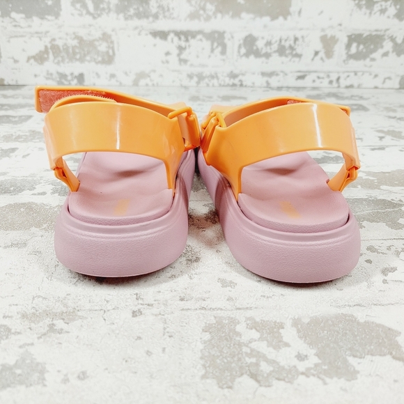 NEW Melissa Papete Essential Pink Orange Summer Flat Sandals K920 - Picture 6 of 11